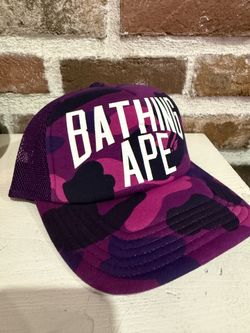 new Bathing ape purple camo trucker hat