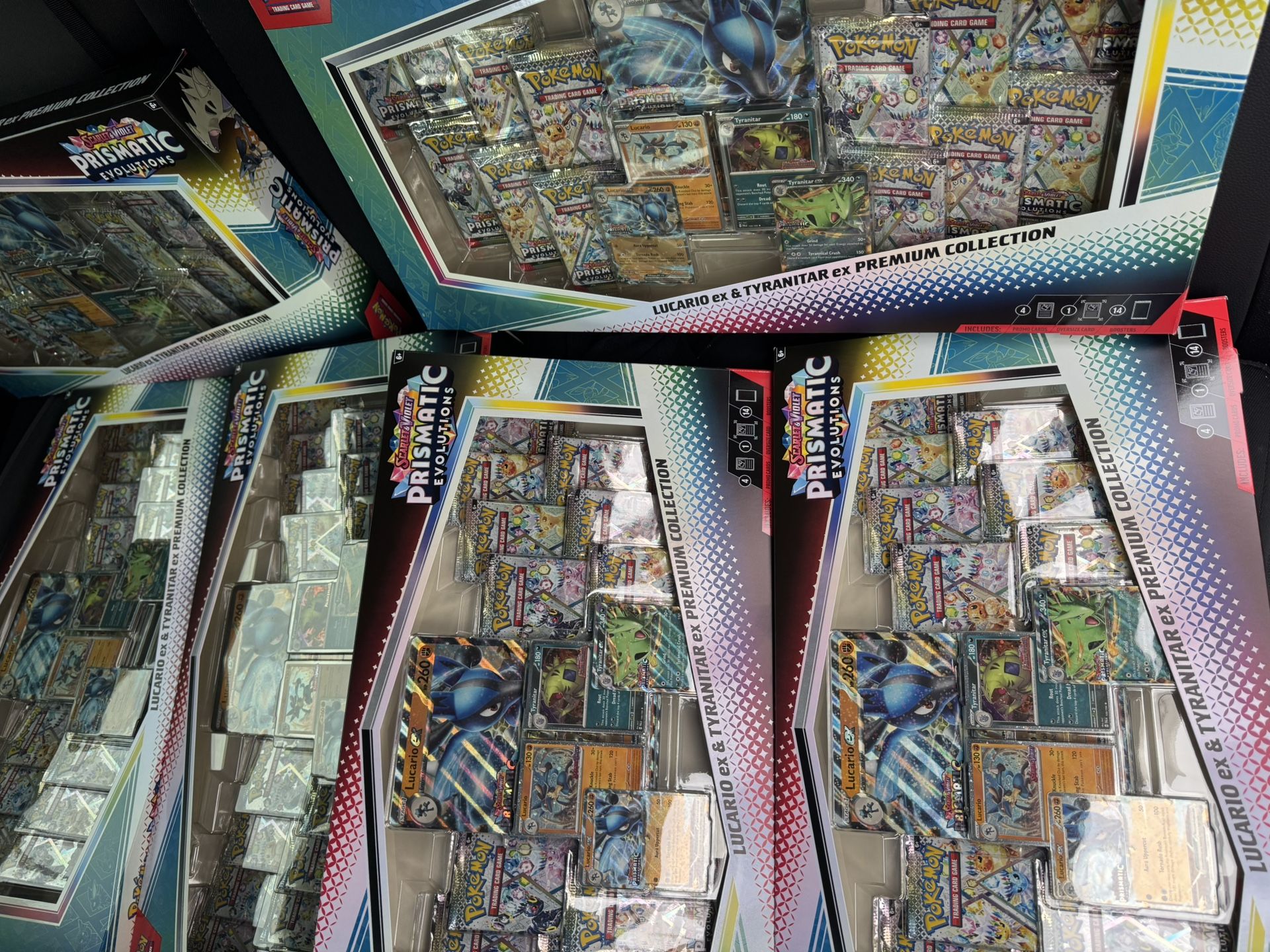 Prismatic Evolutions Lucario ex & Tyranitar ex Premium Collection (Sam's Club) X5