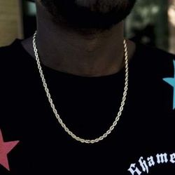 20 Inch 4 mm 18K Gold Plated Rope Chain