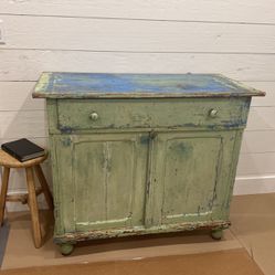 Antique Green Hungarian Cabinet