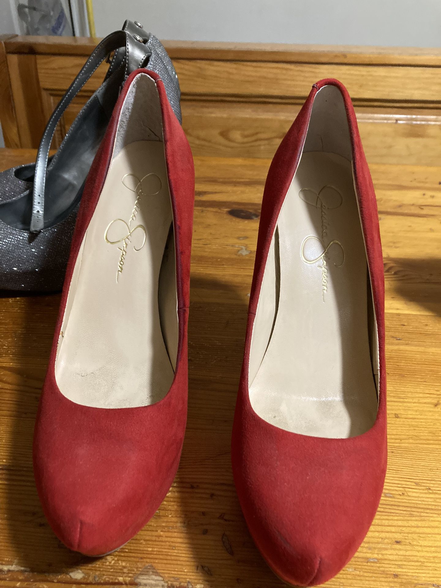 Red Heels Size 8 Jessica Simpson Worn Once