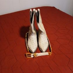 Botas De Avestruz, Con Cinto