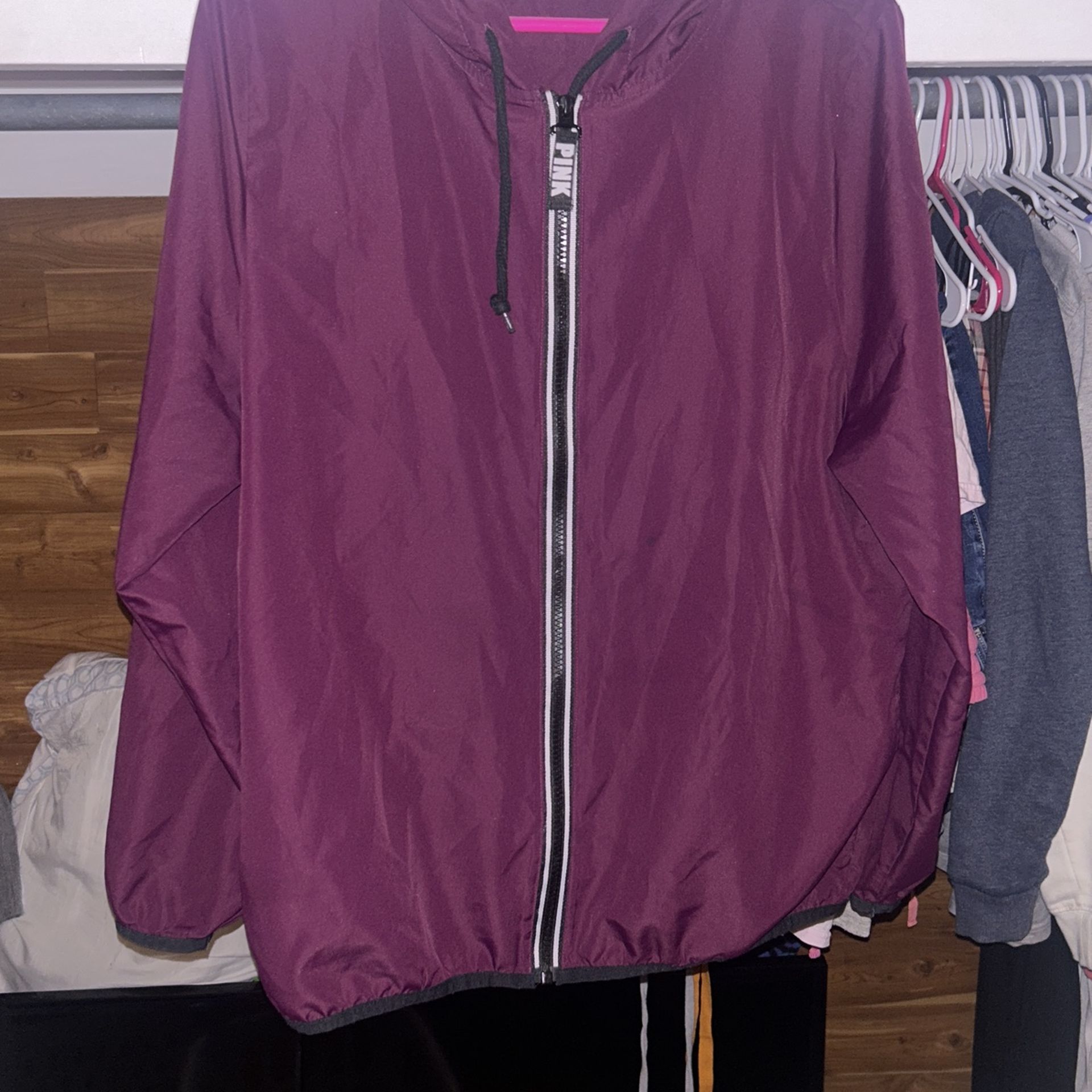 Pink Windbreaker Hoodie - Main Image