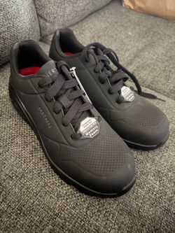 Black sketcher, composite shoes, size 8
