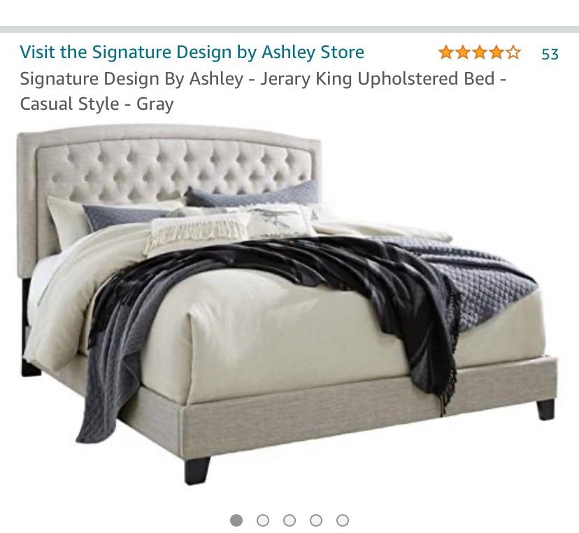 King Upholstered Bed Frame – Like New!