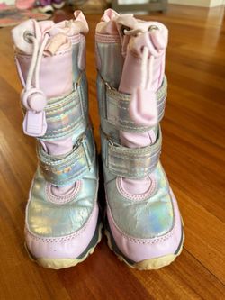 Lands End Girls Iridescent Pink Snow Boots Size 11