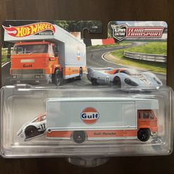 Hot Wheels Car Culture Team Transport #41 Gulf PORSCHE 917 LH & FLEET FLYER 