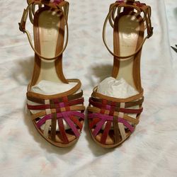 FENDI  Heels,   Suede,  Ankle Strap  37.5 