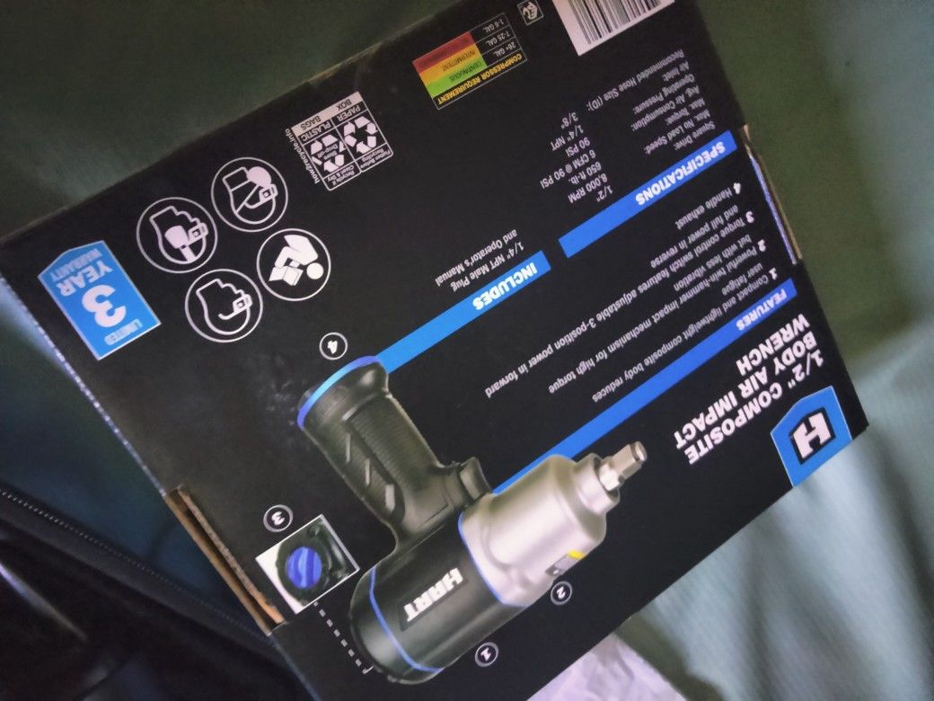 HART 1/2" COMPOSITE BODY AIR IMPACT WRENCH