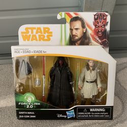 Star Wars Force Link 2.0 Hasbro Disney Darth Maul Qui-Gon Jinn Action Figures