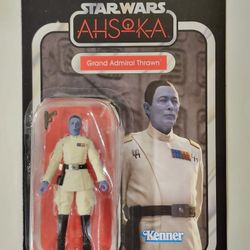 RETRO KENNER CARD. STAR WARS THE VINTAGE COLLECTION. AHSOKA. GRAND ADMIRAL THRAWN  3.75 " ACTION FIGURE.