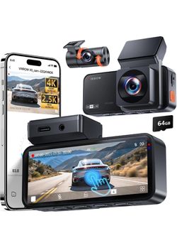 Dash Cam Front and Rear: 4K+2.5K Dual Camera for Cars