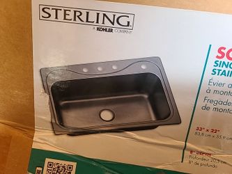 Sterling Kohler R24912-4-NA Southaven 33x22 Single Basin Sink SS NEW