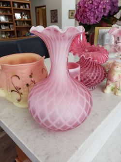 Glass Vase Pink, Very Old...