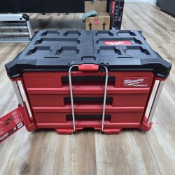 NEW Milwaukee Packout 3 Drawer With Dividers Tool Box
