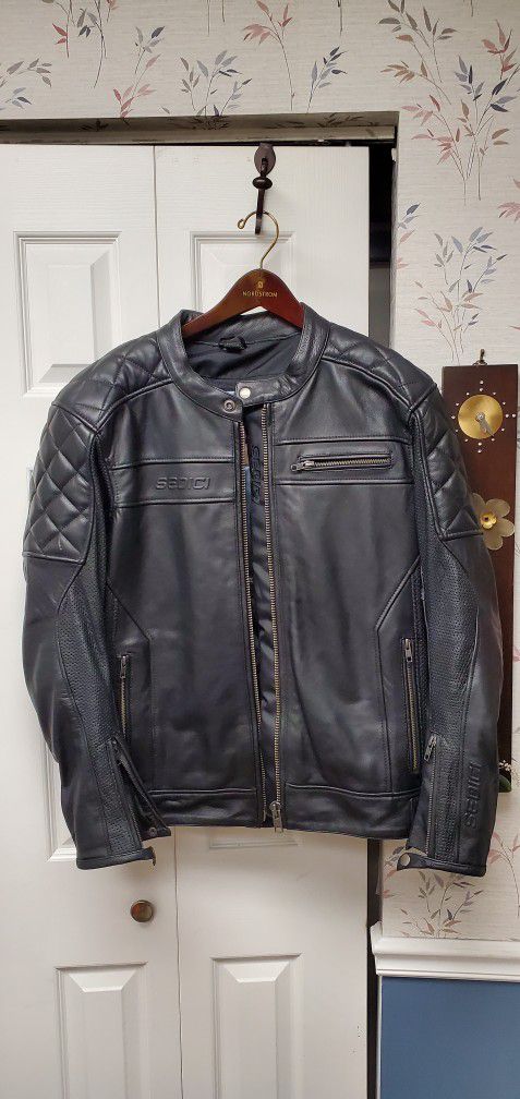 Sedici Men's Leather Motorcycle Jacket 