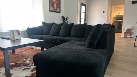 2 Piece Black Sectional Sofa -