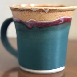 Handmade Studio Pottery Mug with Layered Drip Glaze