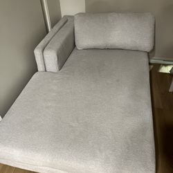 Large Gray Chaise Lounge - Memory Foam / Washable Cover
