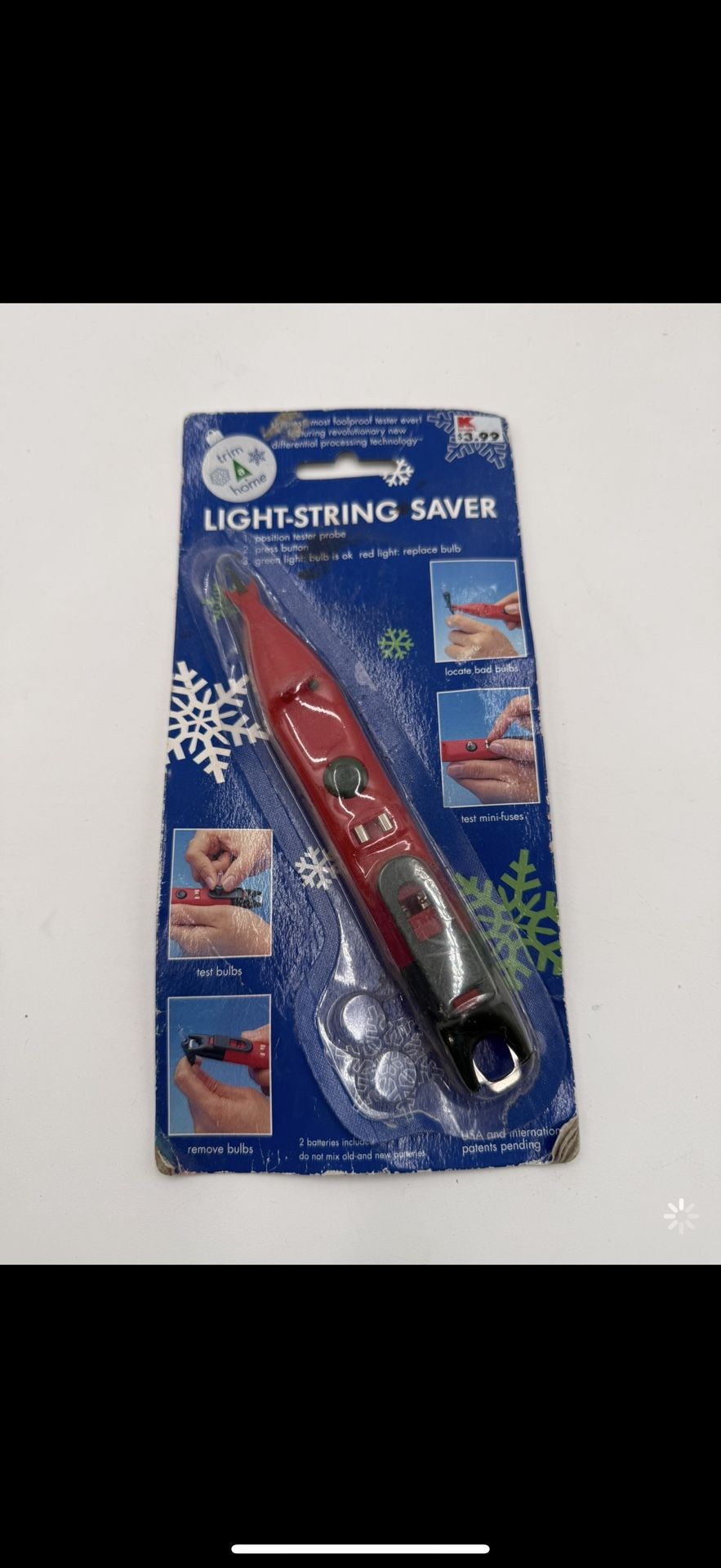 Light-String Saver Christmas Light Tester Tool New in Package Bulb/Fuse Fix