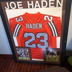 CHECK DESCRIPTION - Cleveland Browns Joe Haden #23 Framed and Autographed Jersey