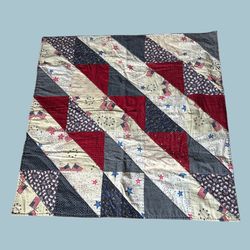 Patriotic Baby Quilt | Red White & Blue Americana Nursery Blanket