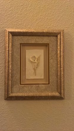 2 Framed 3D Calla Lily Relief Wall Art