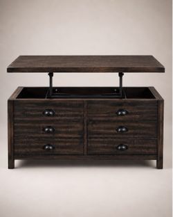 Lift-Top Coffee Table with Storage & Drawers