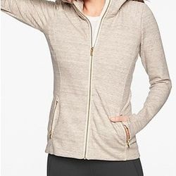 Athleta Stronger Hoodie Size S Oatmeal 