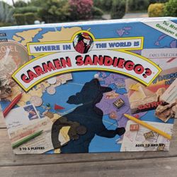 Vintage 1990 University Games Where in the World Is Carmen Sandiego? Board Game

