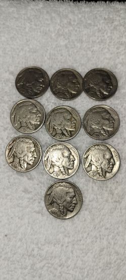 Ten Full Date Buffalo Nickels