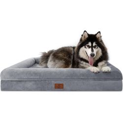 XL Dog Bed, Orthopedic Washable Dog Bed with Removable Cover, Grey Waterproof gray 