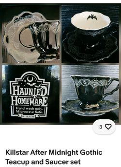 Killstar After Midnight Gothic Teacup and Saucer set