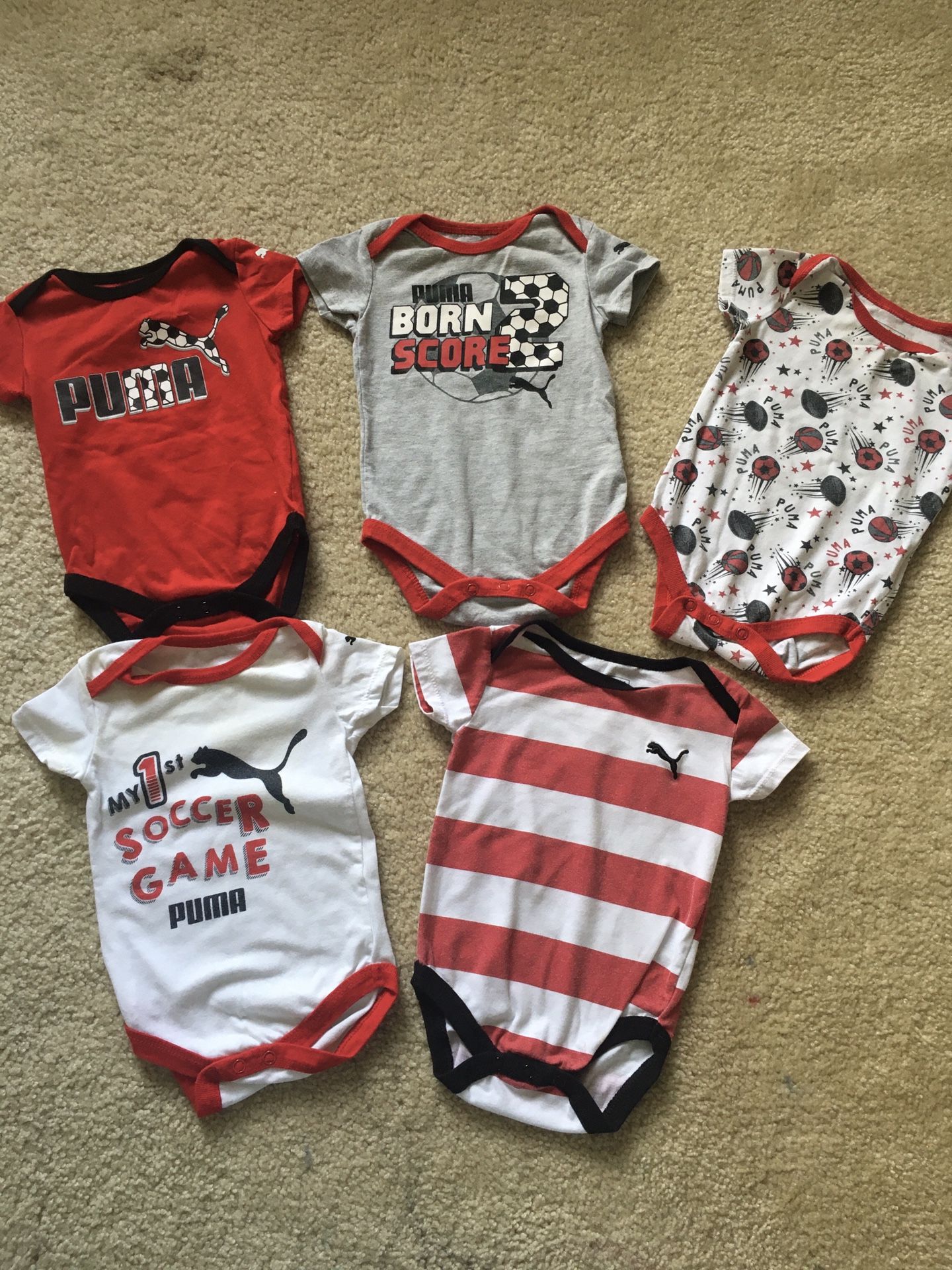 EUC Puma Baby onesies bundle size 0-3M
