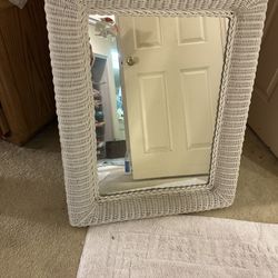 Mirror With Wicker