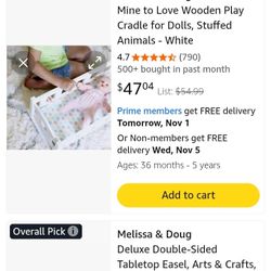 Melissa And Doug Wooden Doll Cradle 