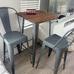 height table + 2 matching stools set! Perfect for apartments, 