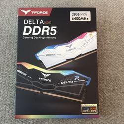 NEW  M T-Force Delt DDR5 SDRAM 32GB (2x16GB) 6400MHz DIMM RGB Memory - SEALED IN BOX - WHITE  - LOW CASH OFFER ACCEPTED TODAY