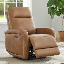 CHITA Electric Power Recliner, Zero Wall Hugger Recliners RV Recliners for Small Space Living Room, Faux Leather Single Sofa Chair with Adjustable Hea