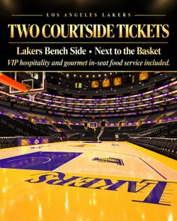 Los Angeles Lakers vs Golden State Warriors SEASON OPENER – COURTSIDE Row 2 - Lakers Bench side