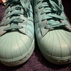 Adidas Aqua Blue/Mint Green Superstar Sneakers