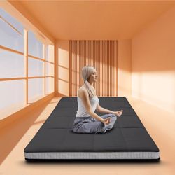 Black MOPHOTO Floor Matt Japanese Futon Mat Tatami Floor Matt