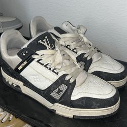 Size 11 Black Louis Vuitton Trainer 'Denim Noir'