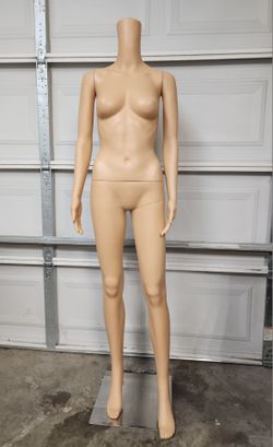 Female Full-Body Retail Mannequin with Metal Base – Skin Tone Display Form