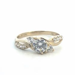 Woman’s Ladies 10k Yellow Gold CZ Cubic Zirconia Ring Size 7 GP2132726