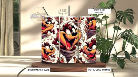 Tasmanian Devil 90’s 20 Oz Stainless Steel Tumbler (READ DESCRIPTION)