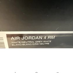 AIR JORDAN 4 RM White/Neutral Grey-White Size: 8.5 Mens