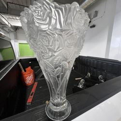 Crystal ROSE BOUQUET 14" VASE