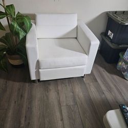 White Faux Leather Accent Chair