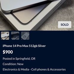 iPhone 14 Pro Max 512gb Sliver 